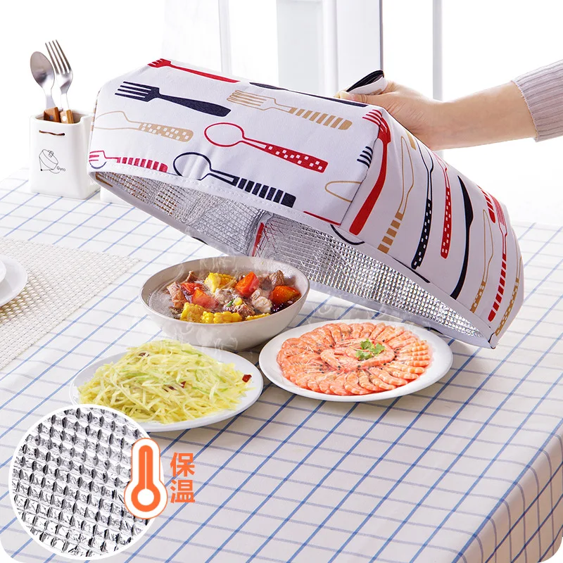 

Household Foldable Creative Food Covers Kitchen Meal Insulation Aluminum Foil Dining Table Cover Anti-fly Mosquito Dust Cover