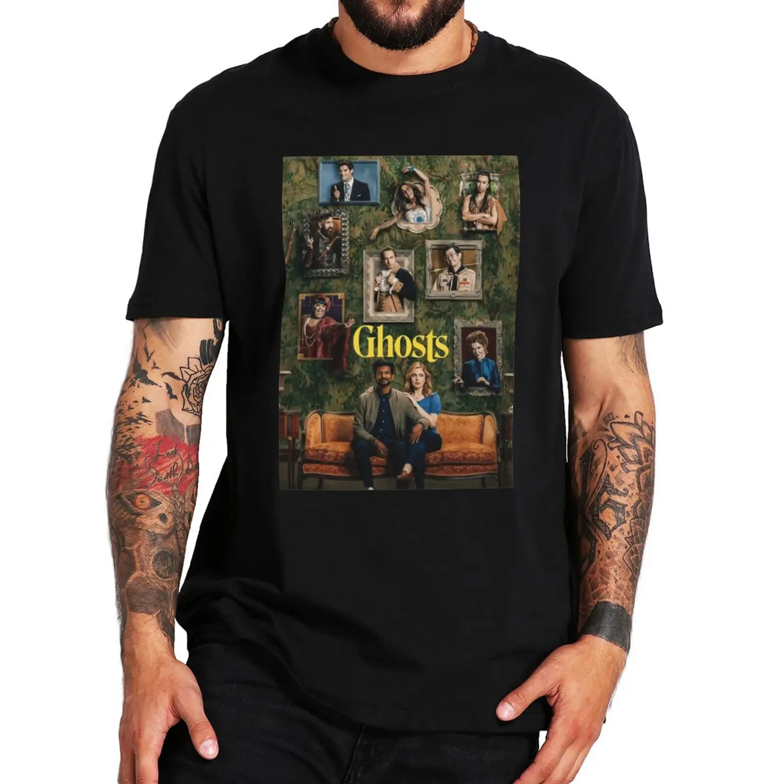 

Ghosts 2021 T-Shirt American TV Sitcom Fans Gifts Men Clothing Casual Summer 100% Cotton Premium Soft T Shirt EU Size