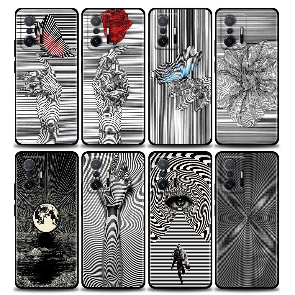 

Phone Case for Xiaomi Mi 11i 12 12X 11 11X 11T Case Poco X3 NFC M3 Pro F3 GT M4 Silicone Cover Funny Line Art