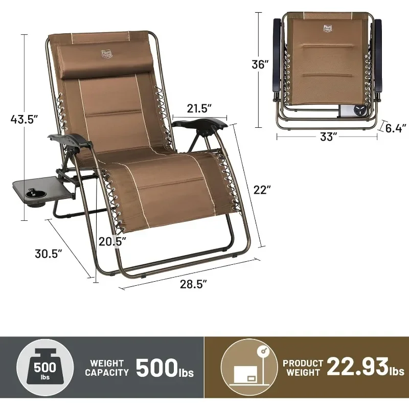 ting grawitacyjny rozkładany stolik boczny z pełnym wyściełanym fotelem wypoczynkowym do trawnika na patio kempingu