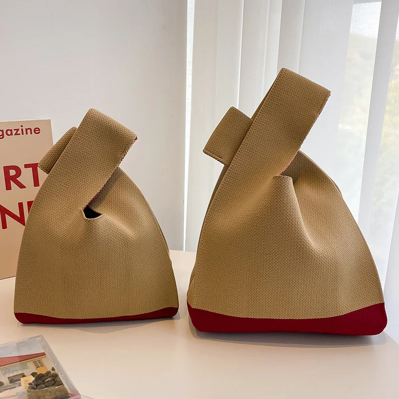 Осенняя Сумка-жилет женская сумка Вязаная Мягкая ручная однотонная для покупок