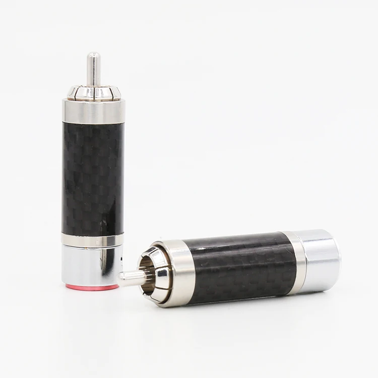 

Audiophile RCA Socket Carbon Fiber Rhodium Plated RCA lotus head Solder-free locking terminal signal cable Connector