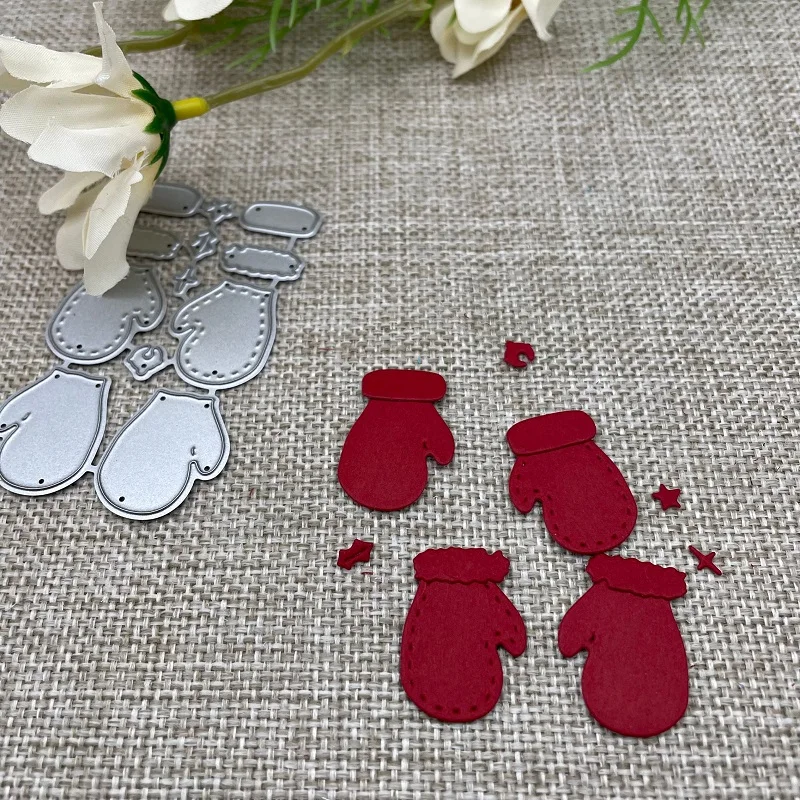 

Рождественские перчатки металлические штампы трафареты для «сделай сам» Скрапбукинг декоративное тиснение ручная работа штамповочный ша...