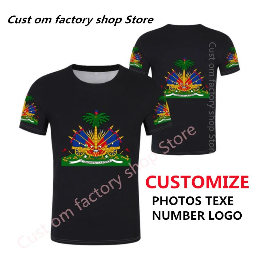 

HAITI t-shirt diy free custom name number Men Women Fashion Short sleeve T-shirts