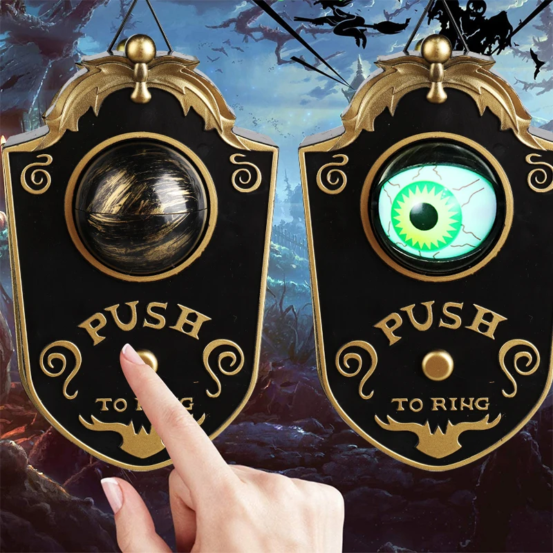 

Novelty Doorbell Halloween Hanging Door Decorations Horror Props Creepy Eyeball Lightup Talking Scary Rotating Eyes Home Decor