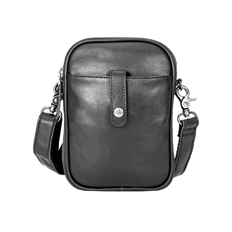 

Cowhide Leather Bag, Layer Men's Shoulder Belt Bag, Bag Mini Personality Trendy Messenger Casual First