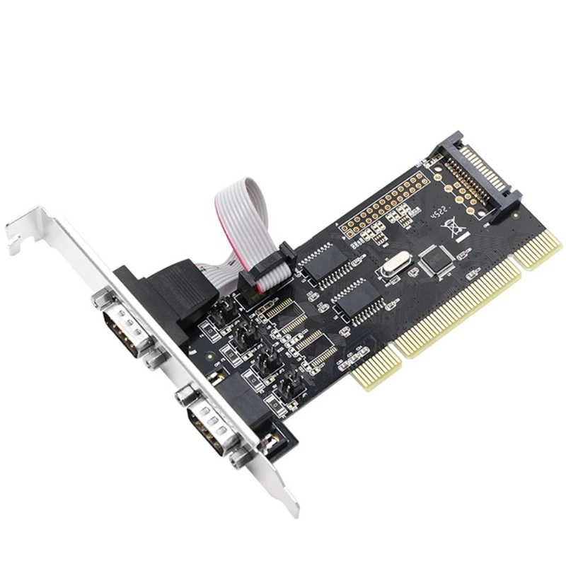 

2-Port PCI RS232 Serial Adapter Card PCI Expansion Card PCI to RS232 Serial Adapter Port Stable Performance Accessory