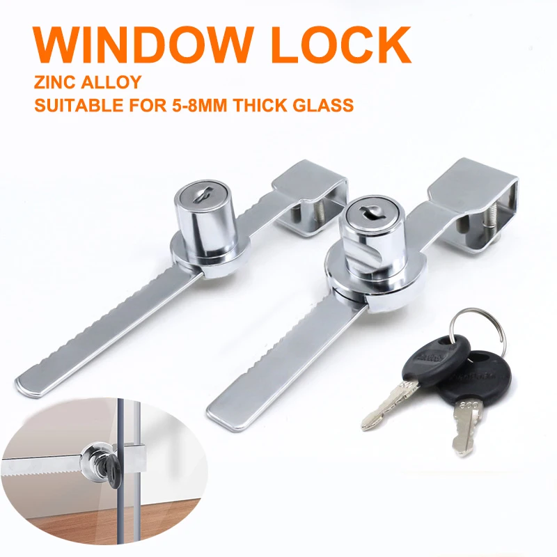 

Wholesale High-end Window Lock for Mobile Phone Display Counter Zinc Alloy Lock Sliding Glass Cabinet Lock Free Shipping