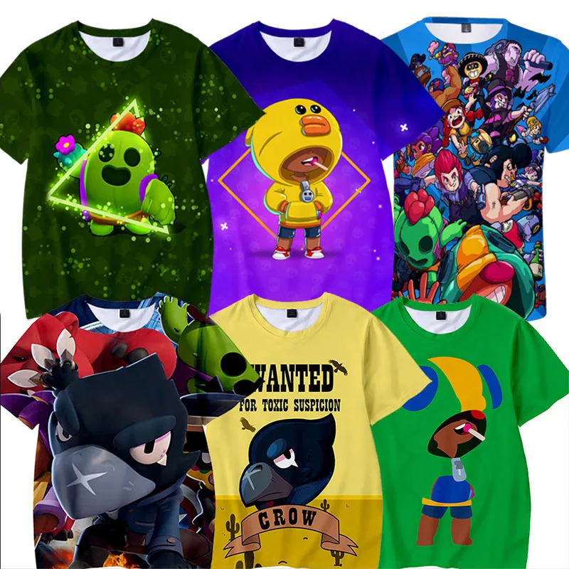 

Browlerss Short Sleeve T-shirt Spike and Star,Leon Child Kids T Shirt 3d T Shirts Tees Girls Harajuku Boys Clothes