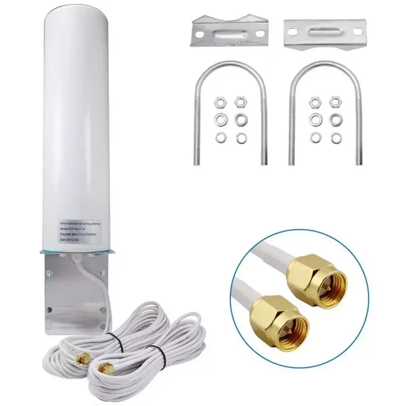 

Antenna High Gain 10-12dBi Dual SMA Male Signal Booster SMA CRC9 TS9 Omni Antenne 698-960/1710-2700MHZ Signal Booster