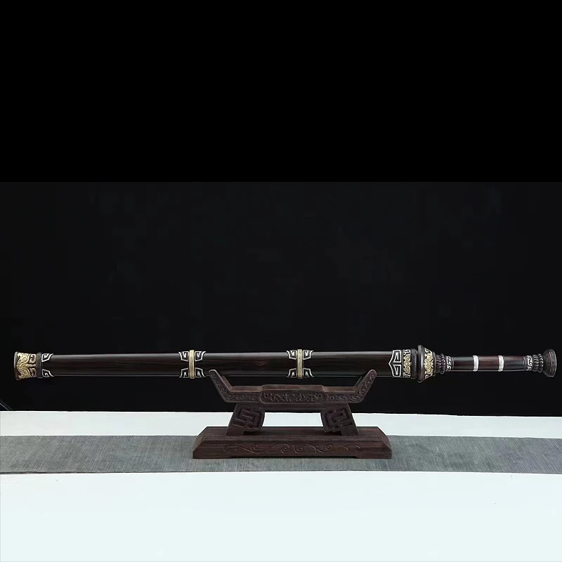 

Chinese Swords which is made of Hand folded Steel (Damascus Steel) and is installed as a Ebony Wood scabbard fitting cosplay