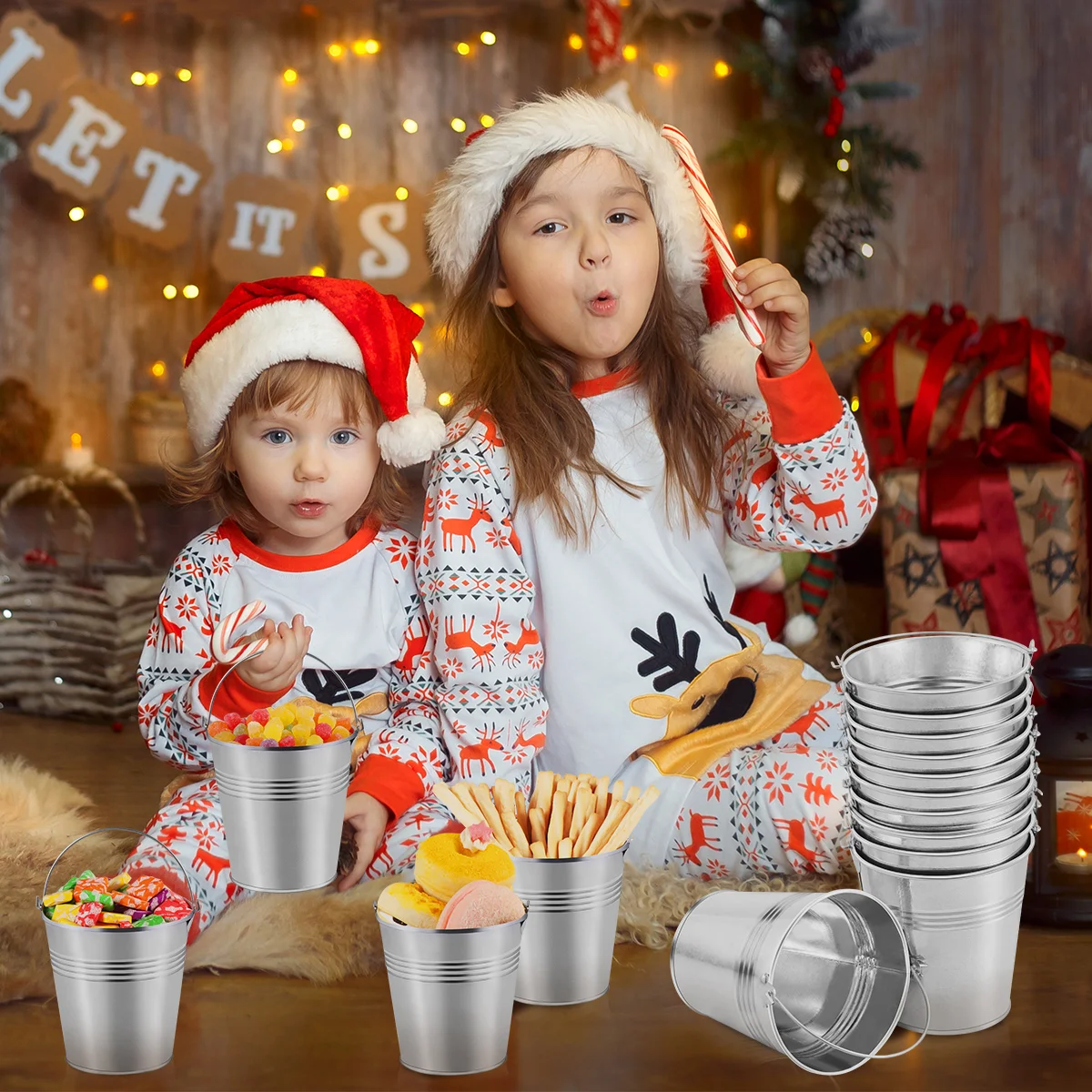 

Bucket Buckets Metal Tin Miniparty Small Favors Tinplate Pails Candy Pail Snackscandies Ice Handle Cans Easter Christmas Snack