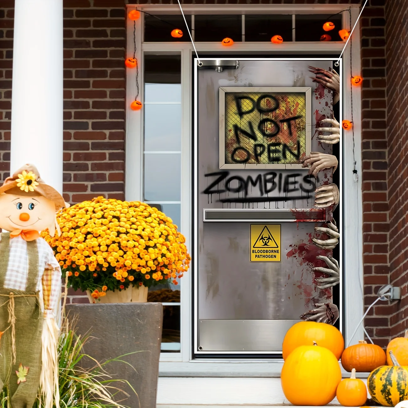 Дверная Крышка На Хэллоуин С Изображением Зомби Страшное Украшение Крывленный