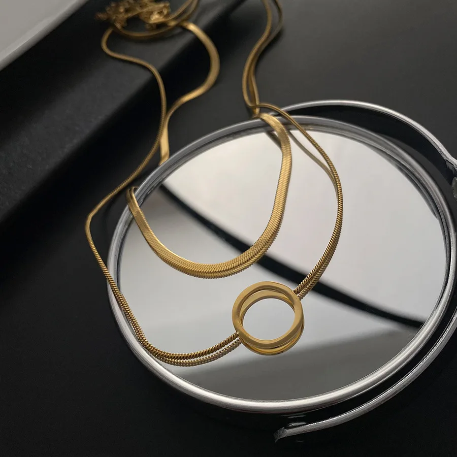 Женское Ожерелье-цепочка из нержавеющей стали золотого цвета - купить по