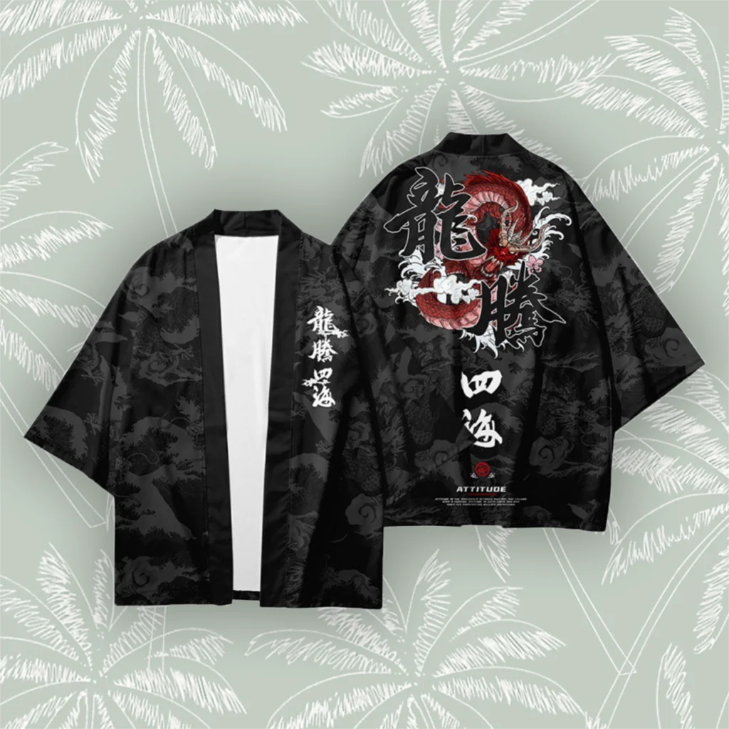 Kimono de manga corta para Hombre, Kimono informal de moda, estilo chino, Haori Yukata, Cosplay callejero, Samurai, 2023