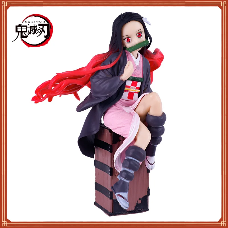 

15.5cm Demon Slayer Kamado Nezuko Female Anime Hand-made Peripheral Two-dimensional Chassis Model Decoration Birthday Gift