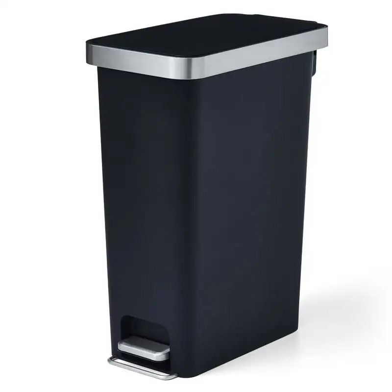 

Gallon Trash Can, Plastic Slim Step On Kitchen Trash Can, Black мусорное ведро Garbage bags Small trash can Trash c