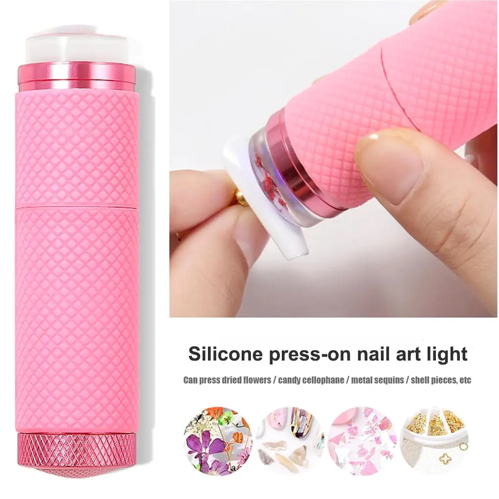 

Mini Handheld Nail Art UV Press Light UV Lamp With Jelly Silicone Stamper Head Nail Art Stamp Polish Print Quick Dry Lamp