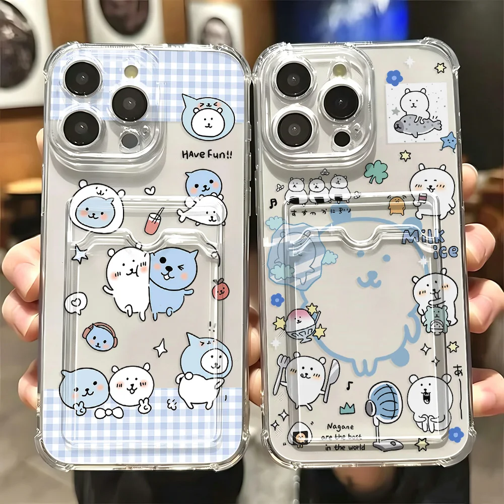 Фото Чехол-держатель для карт Joke Bear Qoos для Xiaomi Redmi 13C 12C 10C 9A 9C Note 14 13 12 12s 11 10 9 Pro Plus 4G 5G, противоударный прозрачный чехол. №1