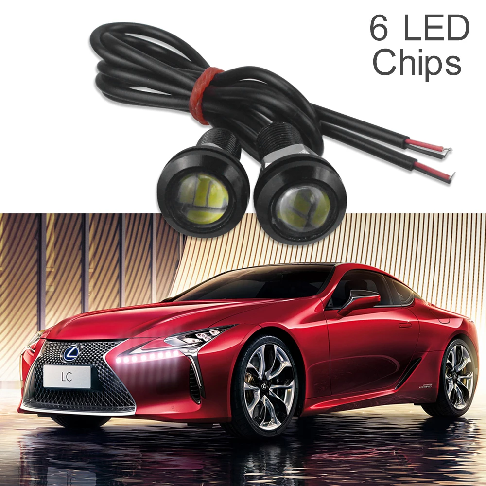 

2pcs 12V 18mm 15W 6 LED Eagle Eye Car Fog DRL Reversing Parking Signal Light