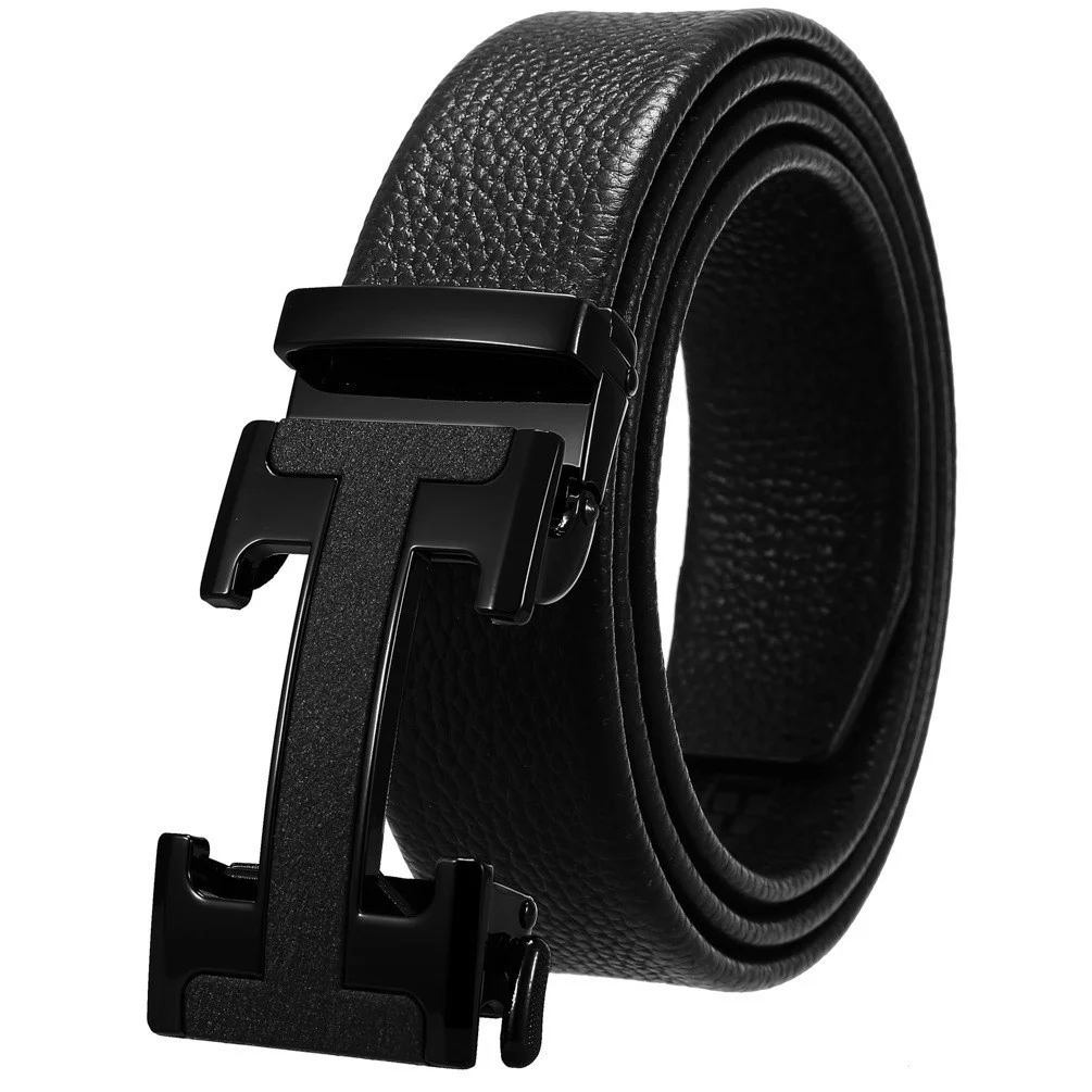 2023 Full-grain leather Brand Belt Men Top Quality Genuine Luxury Leather Belts for Men Strap Male Metal Automatic Buckle