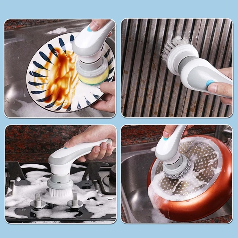 

Cleaning Brush Hand-held Electric Scrubber Kitchen Dishwasher Sink Clean Machine D0LD