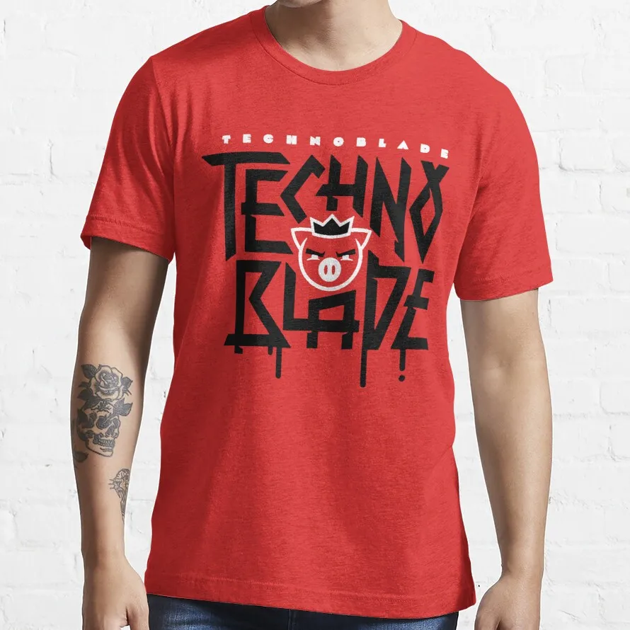 

Technoblade Logo Classic T-Shirt Trending T-Shirt Custom Gift Funny Art Streetwear Cartoon Tee Xs-5Xl Unisex Digital Printing