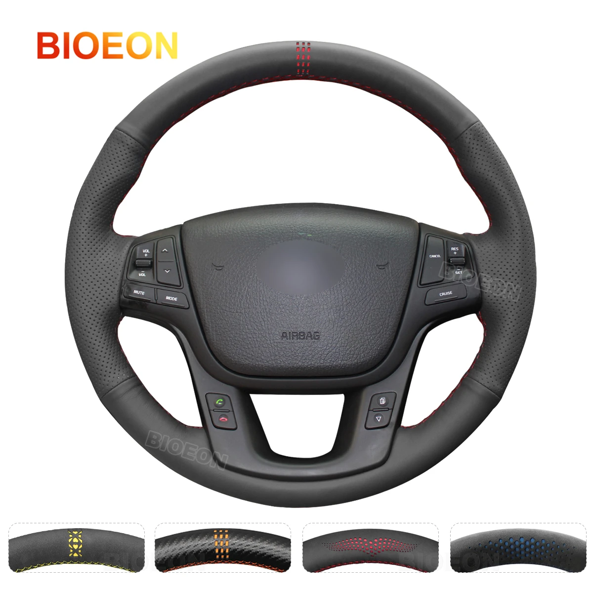 

BIOEON Черные искусственные косички из искусственной кожи PU для Kia Sorento 2009 2010-2014 K7 Cadenza 2011 2012 -2015