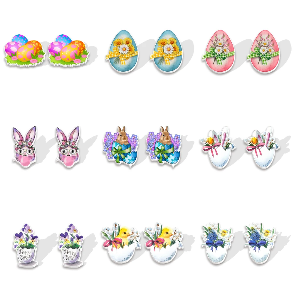 

Acrylic earrings Easter print cartoon earrings ladies gift children