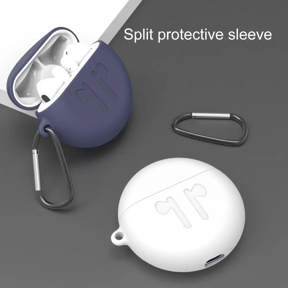 

Solid Color Earbuds Earphone Case Oval Shape with Pattern for HUAWEI Freebuds 3