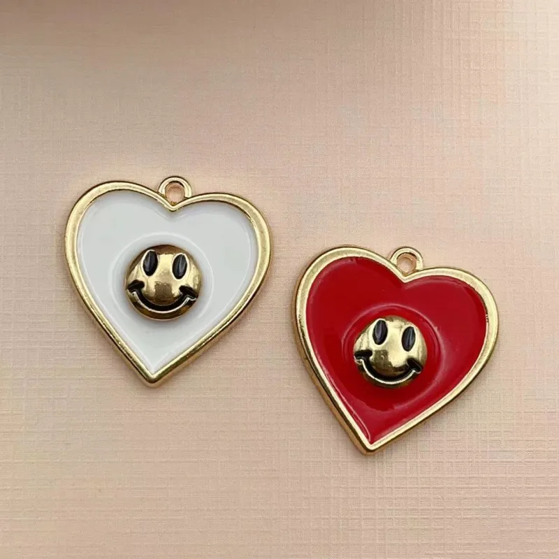 

10 штук милых и модных многослойных эмалированных подвесок в форме сердца, аксессуары для изготовления ювелирных изделий своими руками
