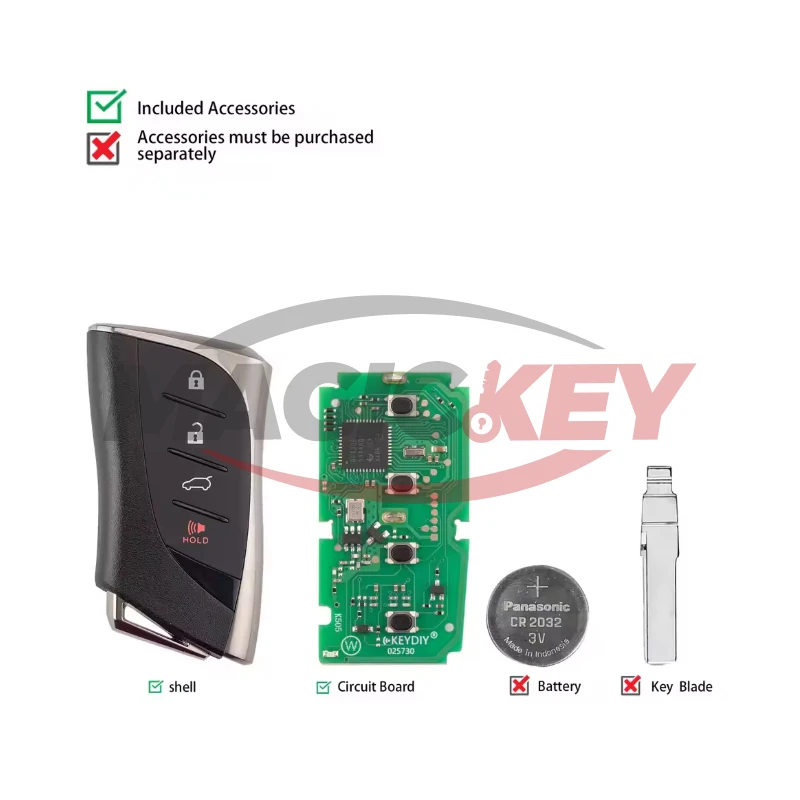 Фото Универсальный смарт-ключ KEYDIY KD TIB42-4 с 3+1 кнопками и чипом 8A 4D для Lexus №4