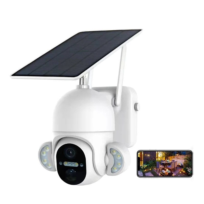 

4G SIM Card 1080P IP Floodlight WIFI Solar Panel Battery Security Camera Waterproof Outdoor PTZ CCTV 4G Solar Floodlight Camera