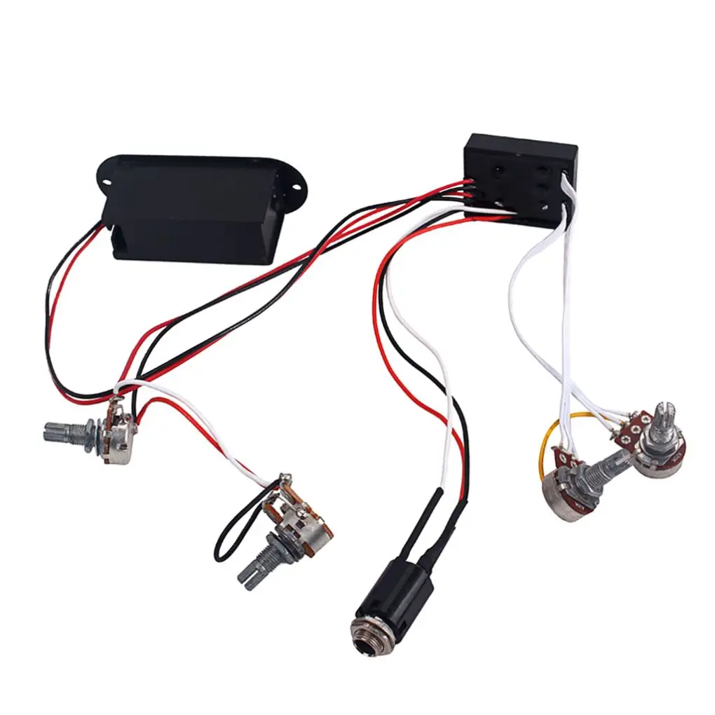 

2 Bands Active Bass Electric Guitar Preamp Circuit Wiring Harness Pickup 5 Potentiometer Control System Repair Upgrade