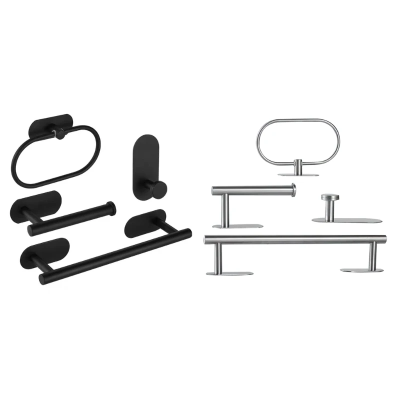 

Towel Bar Waterproof Storage Rack for Towel Slippers Nail Drilling Free Set of 4