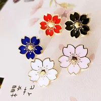 flowers series enamel pins wing cherry blossom sakura brooch bag lapel badge jewelry anniversary gift for lovers woman wholesale