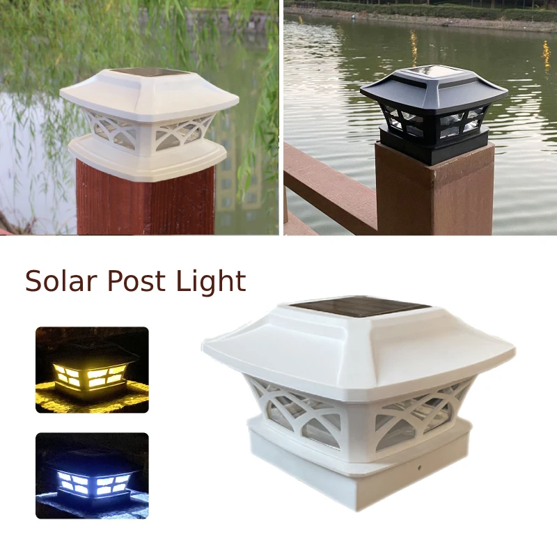 

Waterproof Solar Post Light Outdoor Column Patio Fence Gate Street Lamp for Courtyard Landscape Garden LED Decoration