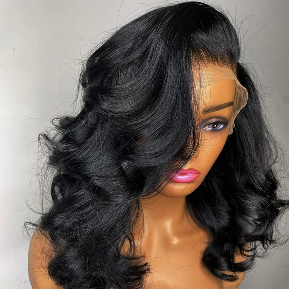 

Rosabeauty Short Bob Wig Body Water Wave 13x4 Lace Front Human Hair Wigs 4x4 Lace Closure Frontal Wig Pre Plucked