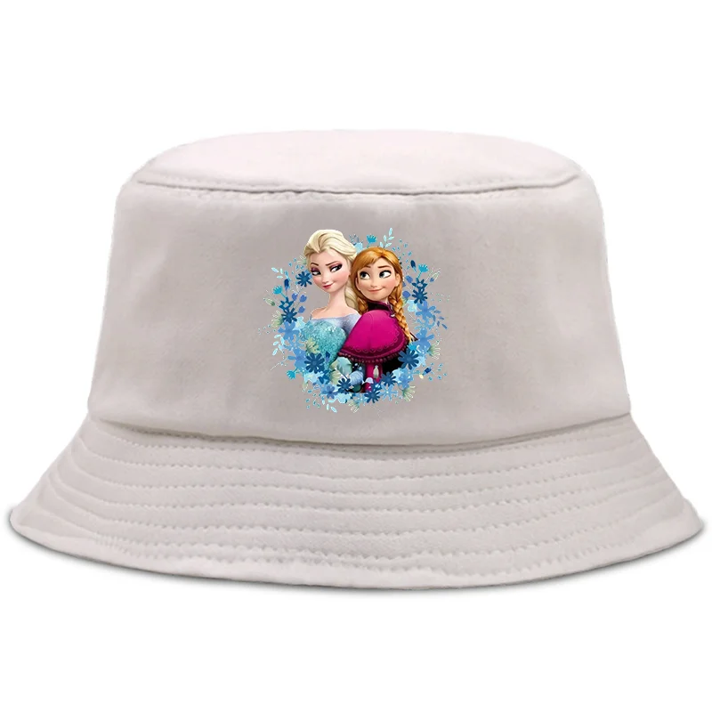 Frozen Anna Elsa Parent-child Bucket Hat Kids Summer Panama Cap Women Men Hip Hop Harajuku Fisherman