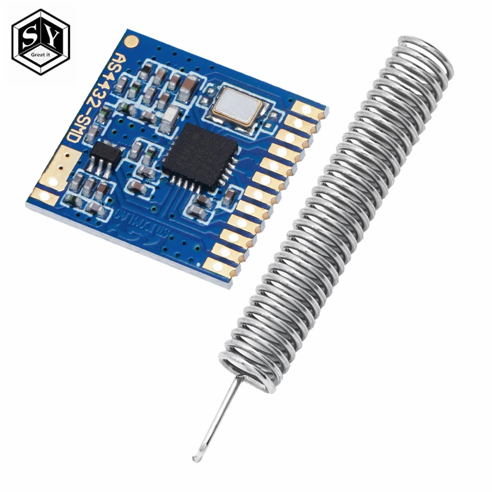 AS4432-SMD Si4432 433 МГц беспроводной модуль SI4432 малый объем SMD 100 мВт 1 5 км