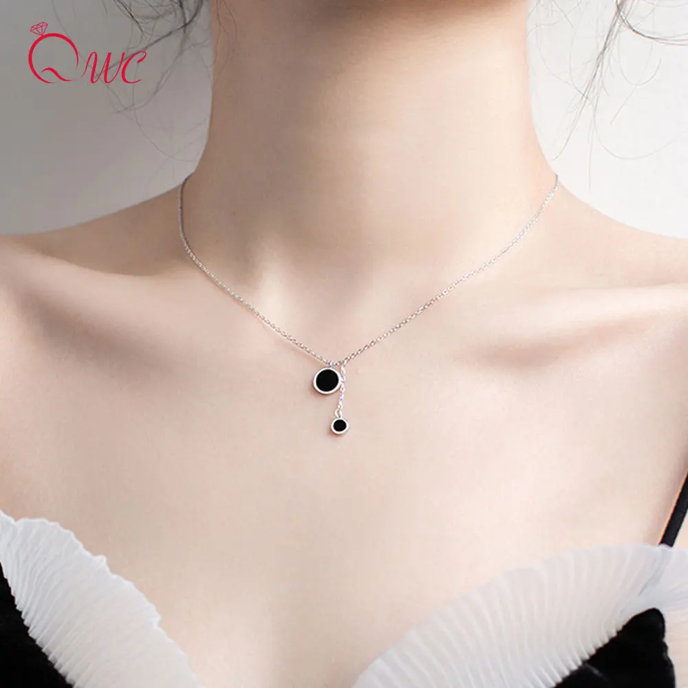 

Round Pendants Necklace Women 925 Sterling Silver Original Design Luxury Jewelry Trendy Female Evening Party Birthday Gifts 2022