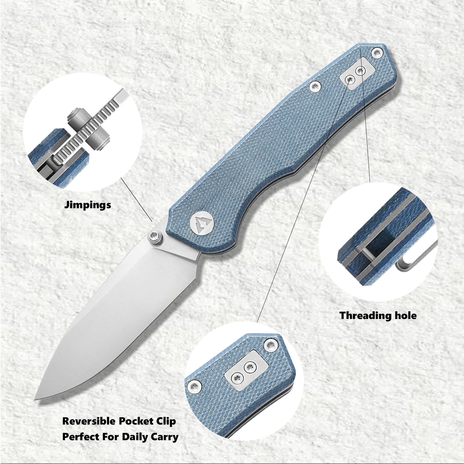 Фото CMBMADEKNIVES Explorer Micarta Ручка 14C28N Стальное лезвие Карманный складной тактический нож для выживания и кемпинга на открытом воздухе EDC CMB-18D №5