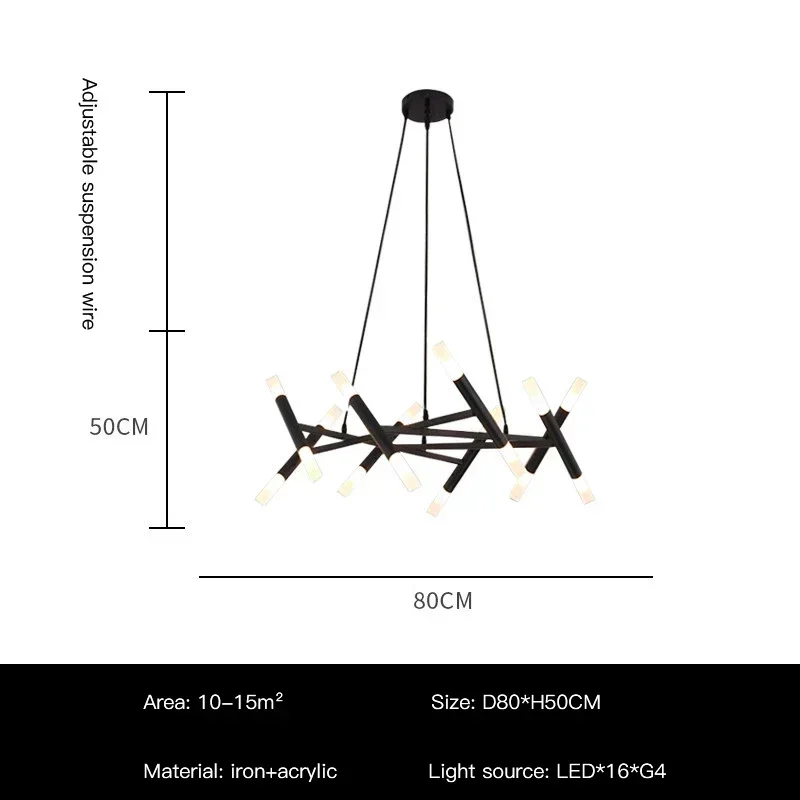

Потолочная люстра TAONUANSHU черная/золотая из железа