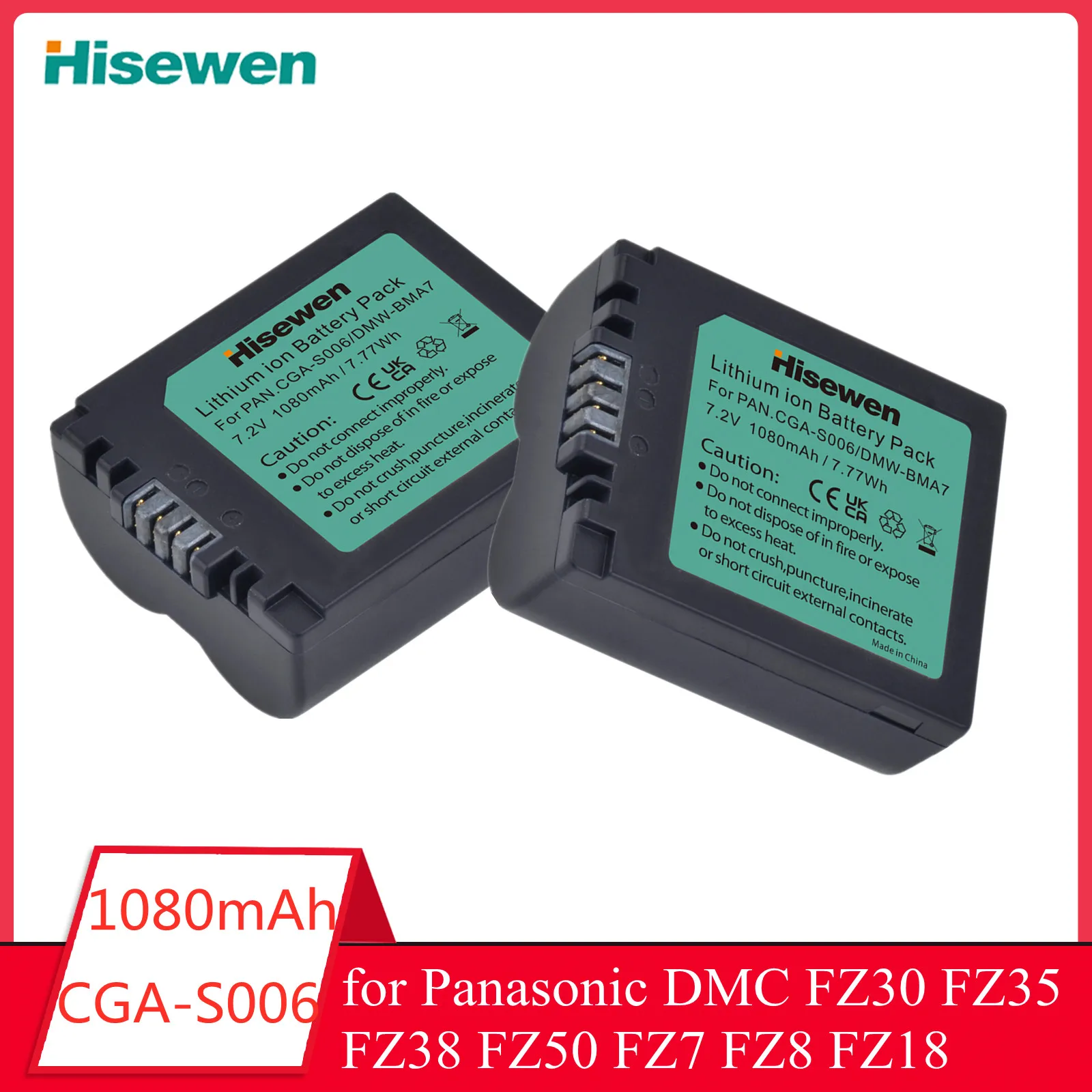 Фото CGA S006 CGA-S006A CGR-S006E Аккумулятор + зарядное устройство с портом типа C для Panasonic Lumix fz50 fz8 FZ30 fz7 dmc-fz35 FZ18 FZ28 FZ35 №1