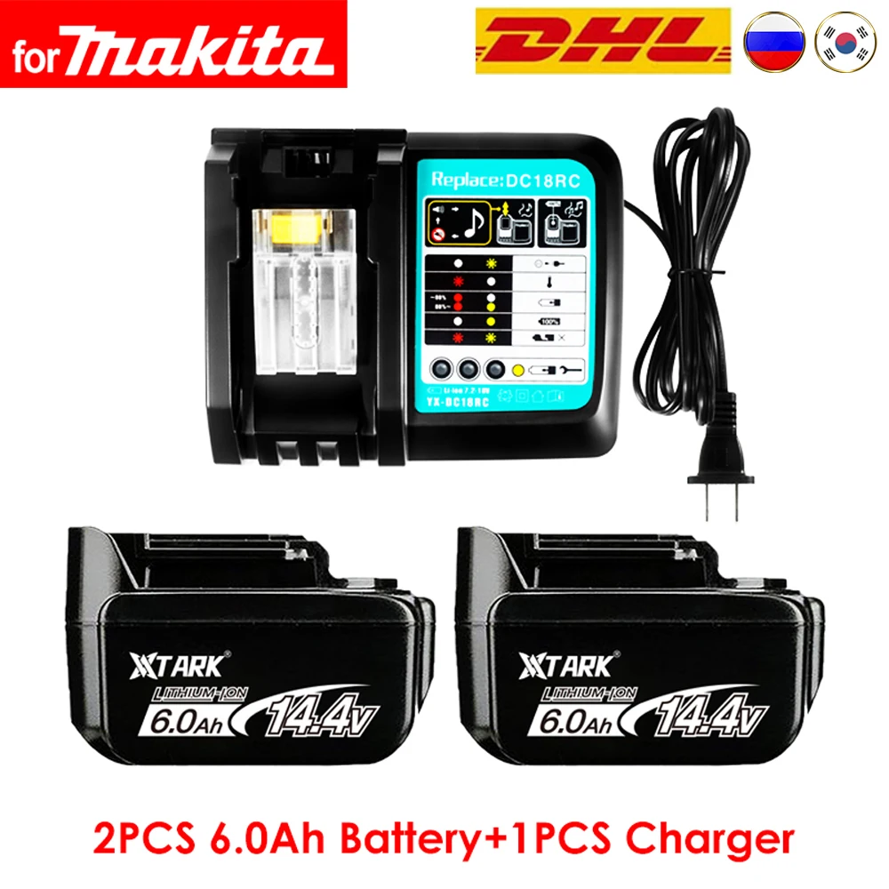 

Аккумулятор для дрели Makita BL1430, 14,4 В, 6000 мАч, литий-ионный перезаряжаемый сменный аккумулятор LXT200, BL1415, 194558-0, 194559-8, 194066-1