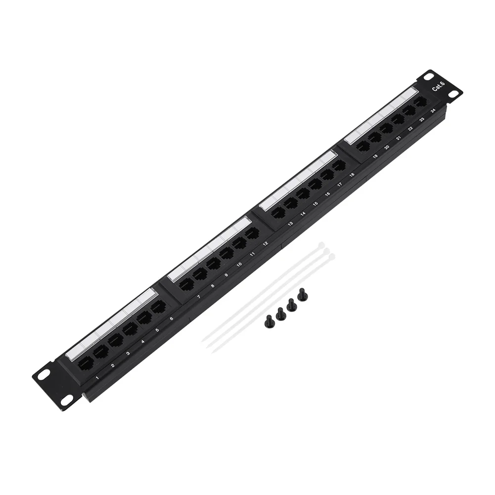 

19Inch 24 Port Mountable Data Patch Panel High Speed CAT6 CAT-6 Network Cable Rack Data Patch Panel