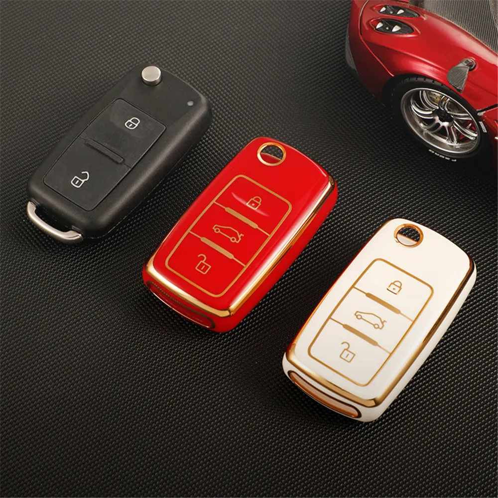 

Fashion TPU Car Flip Key Case Cover for VW Volkswagen Polo Tiguan Passat Golf Jetta Lavida Skoda Octavia Seat Leon Altea
