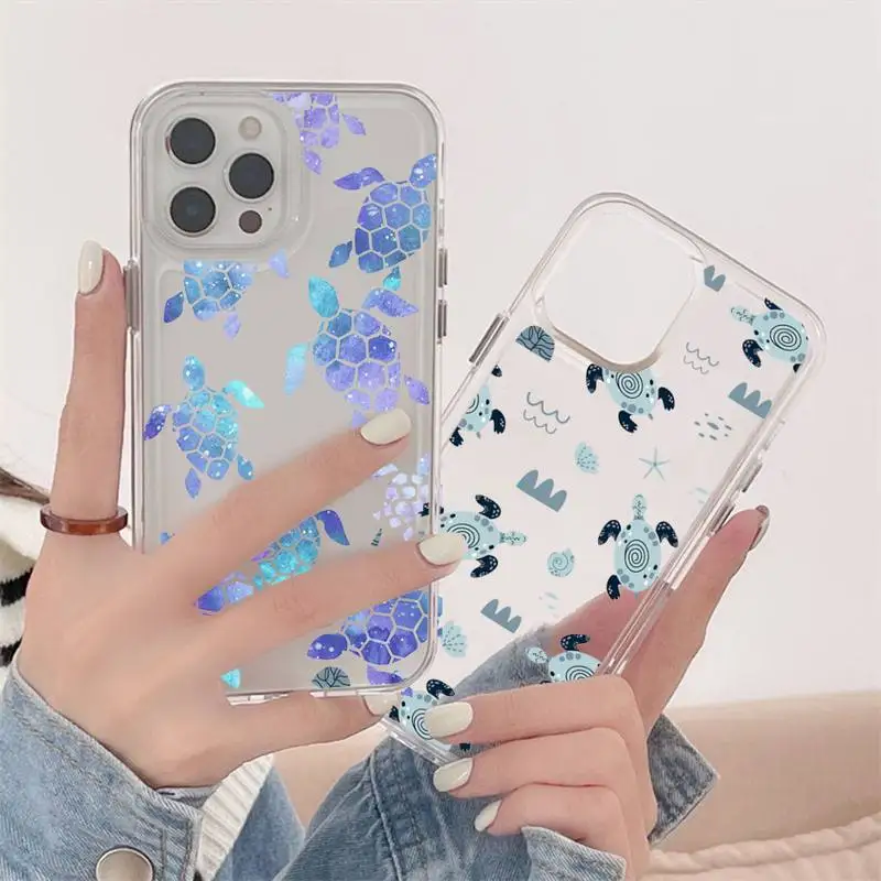 

turtle cute ocean animal Phone Case Transparent soft For iphone 12 11 13 7 8 6 s plus x xs xr pro max mini
