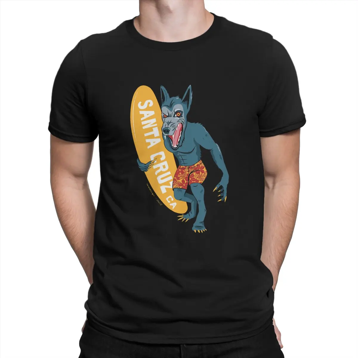 Werewolf T Shirts Men 100% Cotton Humorous T-Shirts Round Ne