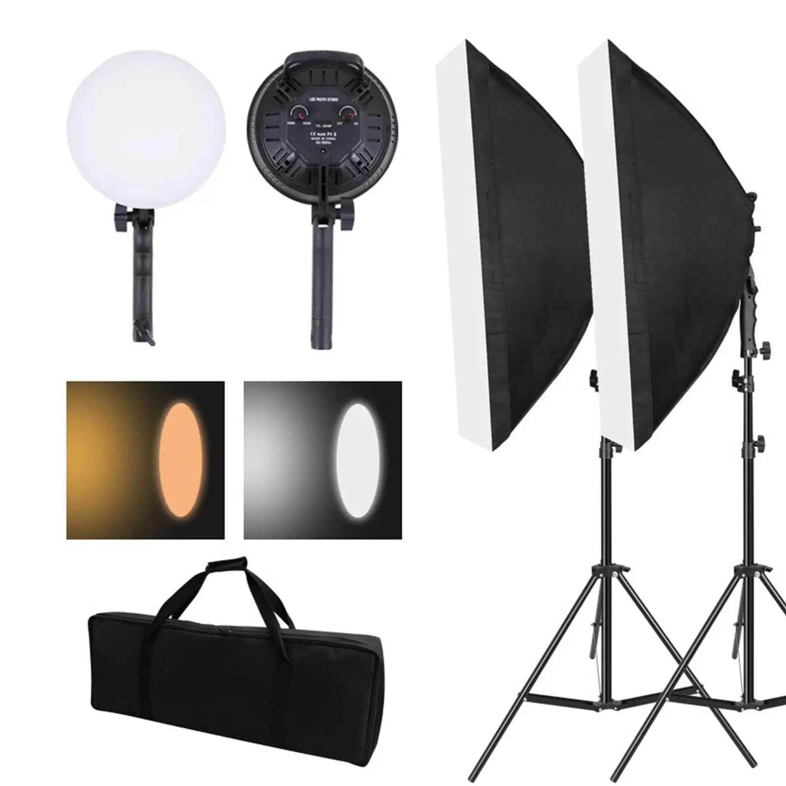 

2Pcs Photography Dimmable Dual Color Light Lamp Softbox Lighting US Plug